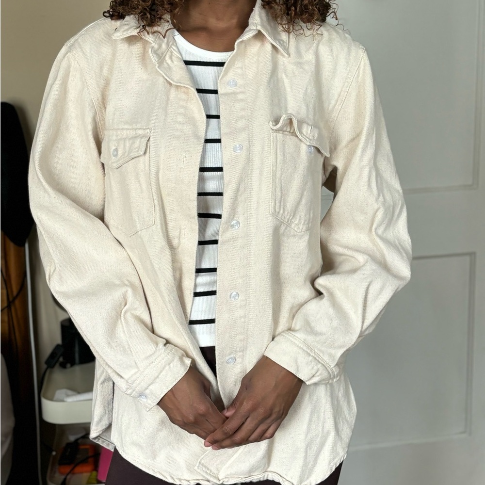 Missguided oversized shirt in beige